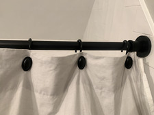 Shower Curtain Decorative Hooks Set of 12 Shower Curtain Rod Rings Black Metal