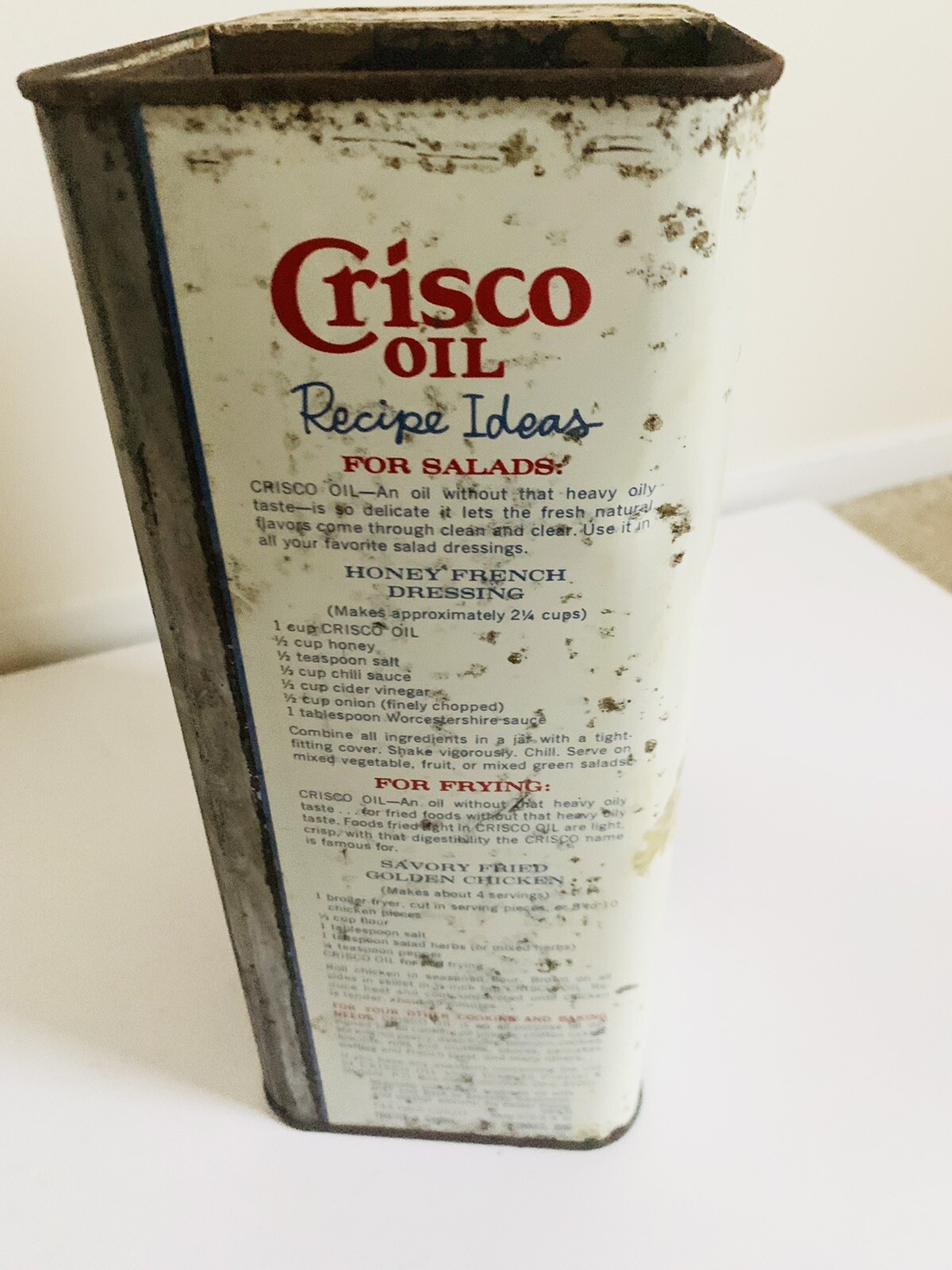 RARE Vintage Crisco Vegetable Oil Can Litho 1 Gallon Circa 1960 eBay