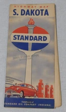 1950's Standard Oil gas station map of South Dakota
