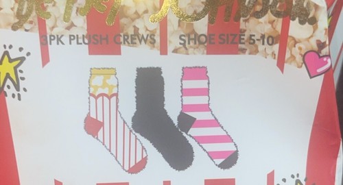 Betsey Johnson Women's Betsey's Pop Corn Gift Box Multi 3-Pack Crew Socks - Picture 2 of 6