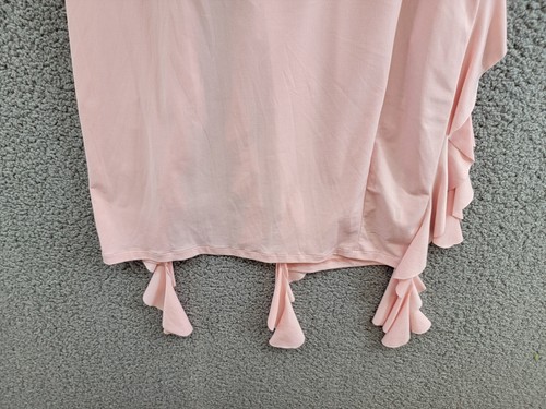 AQUA Ruffle Tassel Split Bodycon Skirt Women's M Rose Solid Pull On - Picture 11 of 13