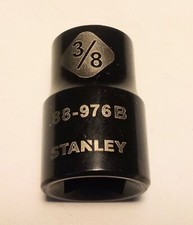 Stanley 3/8" x 3/8"  Standard Socket 88-976B 6 Pt Black Chrome Free Shipping