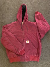 Vintage Carhartt JQ281 Jacket Burgundy Wine Red RARE Made in USA Women Size L