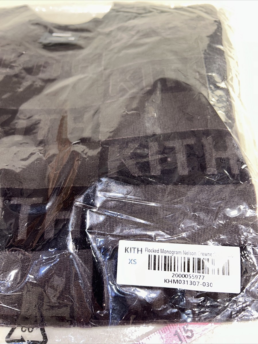 KITH Flocked Monogram Nelson Crewneck -studio | eBay