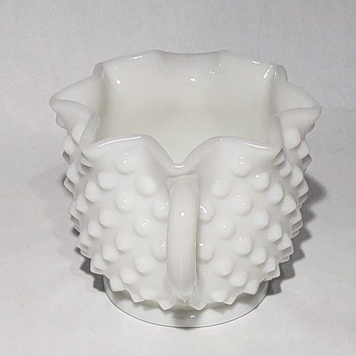 Fenton White Milk Glass Hobnail Creamer And Sugar Bowl - Picture 13 of 16
