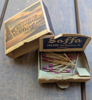 Vintage Italian Sceneries- Match Box - Coliseum And Water Carrier