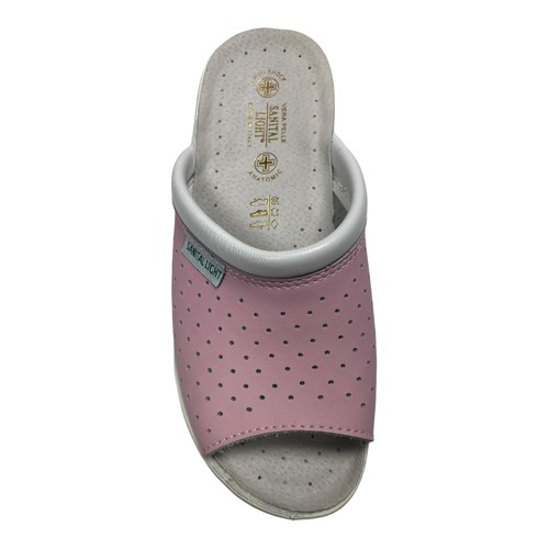 SCARPE CIABATTE PANTOFOLE DONNA SANITAL LIGHT 1251 PELLE ROSA ORIGINALE PE - Picture 4 of 6