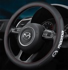 15"/38cm Car Steering Wheel Cover Genuine Leather Auto Accessories For Mazda