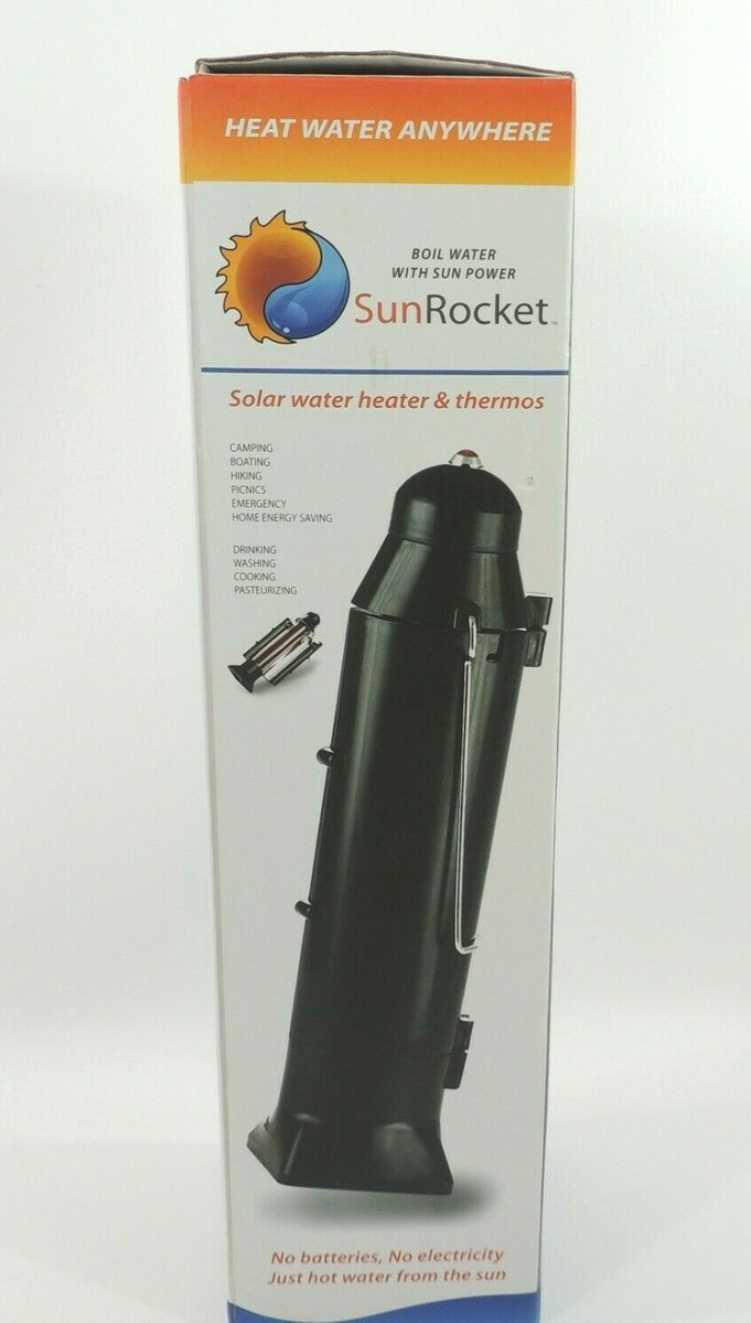 SunRocket Solar Water Heater Thermos Portable Camping Hiking 500ml New Old  ST