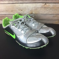 Nike Zoom Rival S Spikes Track  Field Shoes Silver Green Mens 13 383822-030