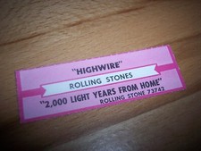 1 Rolling Stones Highwire / 2000 Light Years From Home Jukebox Title Strip