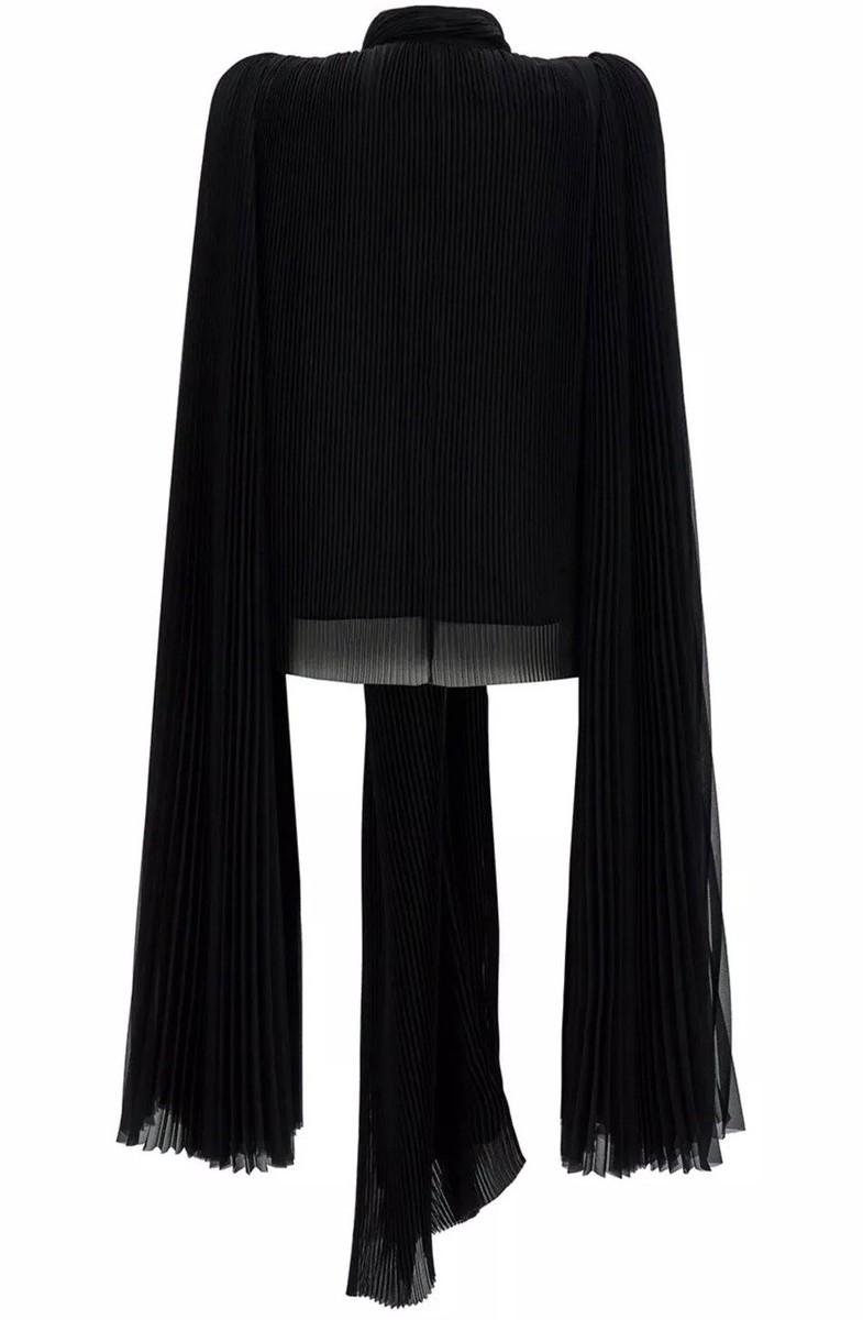 Balenciaga Winter 23 Scarf Pleated Blouse Sz 4 FR 34 $3650