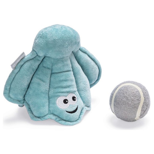 Beeztees Hundespielzeug Versteckspiel Muschel PlüSch 18X16Cm Mit Tennisball-image