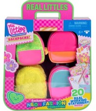 Shopkins Real Littles Backpacks Neon Fashion Collection 4-Pack