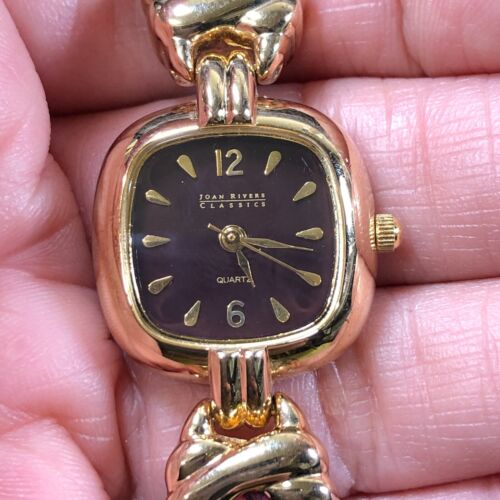 Joan Rivers Classics Women Dress Brown Dial 21mm Square Quartz Watch 5 3/4" - Picture 11 of 13