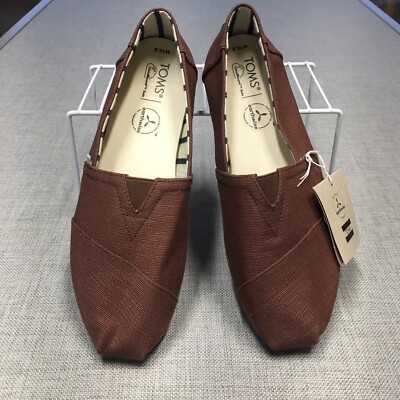 TOMS Men's Alpargata Loafer Mustang Brown Size 10.5 Recycled Cotton Canvas