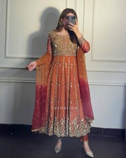 Gown Pakistani Dress Salwar Kameez Ready To Wear Suits Wedding Party Bollywood L