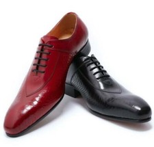 New Mens Real Leather Wedding Oxfords Shoes Pointy Toe Derby Business Work Party