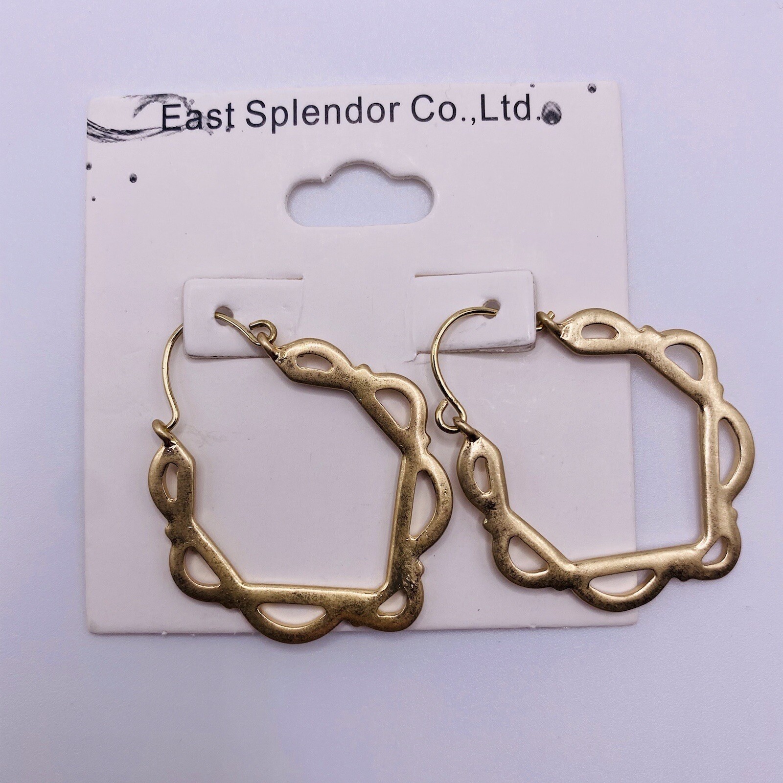 Goldtone Hoop Earrings Stylish Fashion Jewelry New Arrival-image