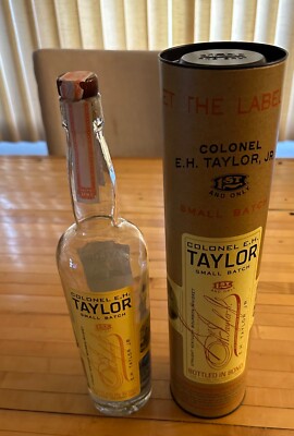 Colonel EH Taylor Small Batch Bourbon Whiskey Empty 750ml Bottle, Cork, and Tube