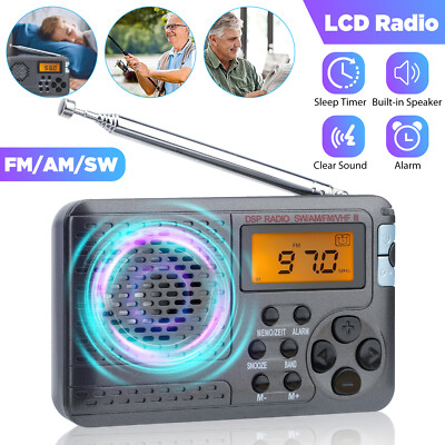 Portable Digital Radio AM FM SW MP3 Player Rechargeable with Speaker Xmas Gift