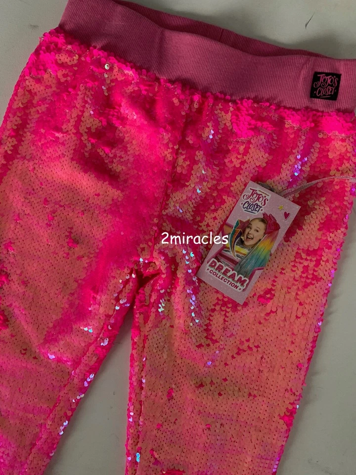 JoJo Siwa JoJo's Armario Abatible Lentejuelas Nickelodeon Pantalones Jogger Niña 7/8 NUEVO Regalo Foto 2 de 4