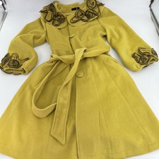 Ryu Mustard Yellow Swing Coat Belted Women’s Size Medium 