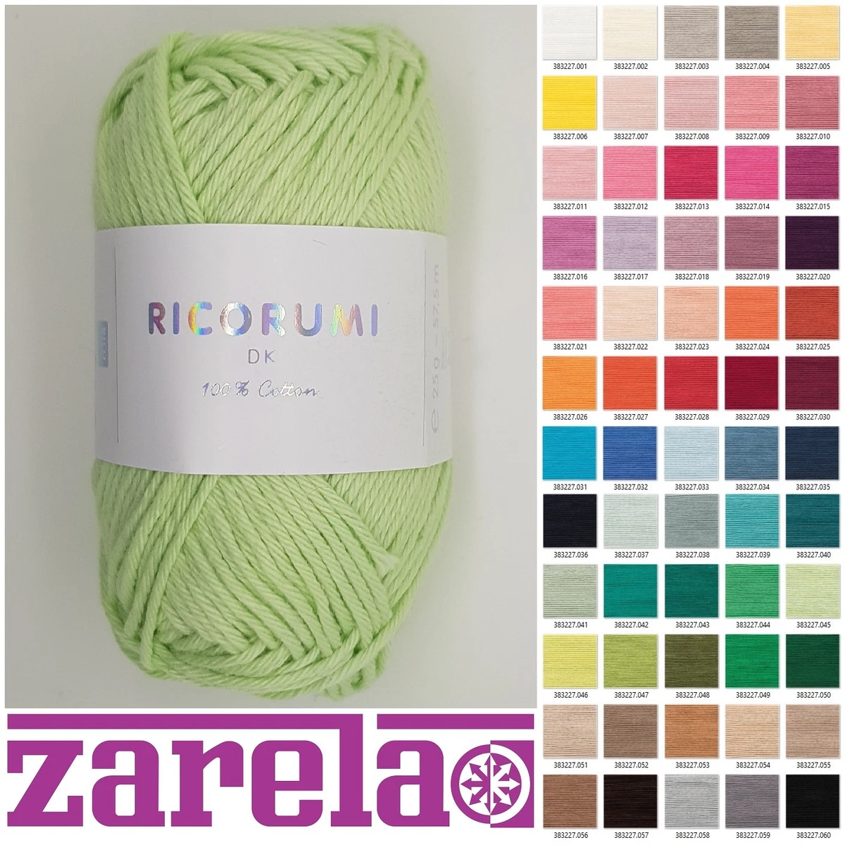 Rico Ricorumi DK 100% Cotton Knitting Yarn 25g ***ALL COLOURS***