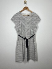 Ann Taylor Tie Waist Textured Knit Dress Size 12 Classic Dark Academia