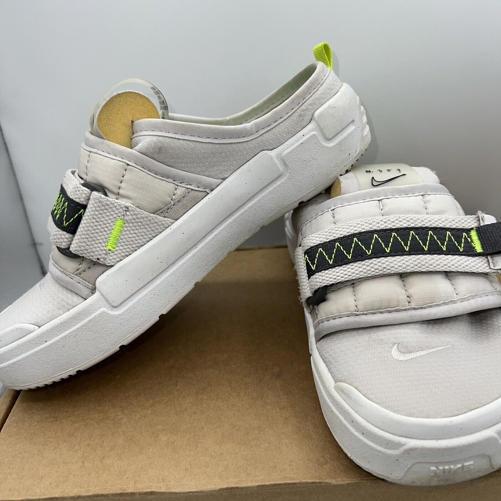 Nike Mens Sz 4 Offline Slide Vast Grey White Volt… - image 10