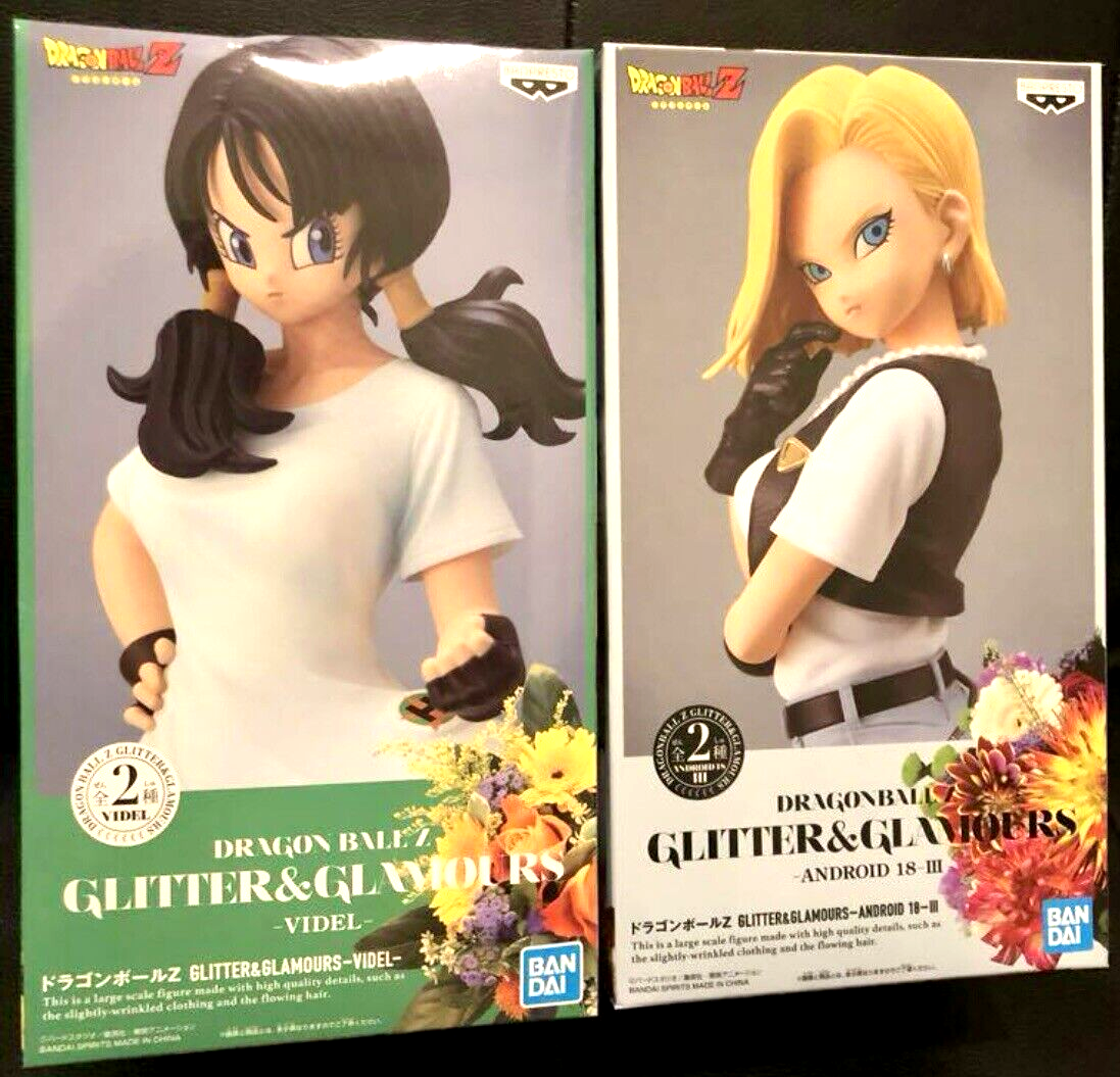 Dragon Ball Z Videl & Android 18 Figure set GLITTER & GLAMOURS A B