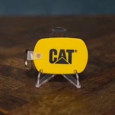 NEW - Caterpillar CAT Equipment Yellow Soft Touch Vinyl Keychain, Key Tag FOB