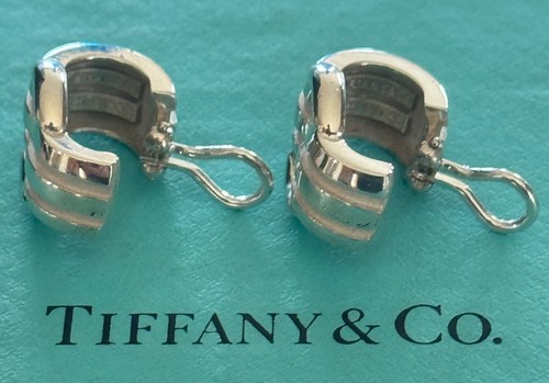 Tiffany & Co. Atlas Groove Earrings Sterling Silver 925 Clip On - Picture 2 of 5