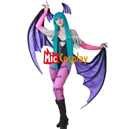 Mujer Morrigan Aensland Disfraz Cosplay con Alas Leggings - Imagen 4 de 25