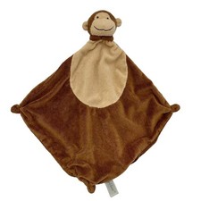 Angel Dear Monkey Lovey Brown Knotted Corners Plush Baby Toy Security Blanket