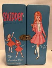 Vtg Skipper Barbie's Little Sister Doll Carrying Case Blue SPP 1964 1002 Mattel