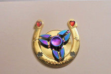 Poker Card Guard Cover Paperweight Spinner Game Good Luck Horseshoe Desk I Love