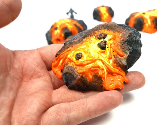 Premium Lava Terrain Set (Handmade for Warhammer 40k, Dungeons & Dragons, etc) - Picture 3 of 6