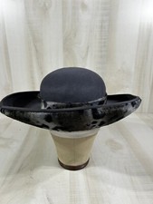 VTG Adolfo Il 100% Wool brim fur hat bollmat hat co. made in usa never worn