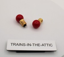 LIONEL BULB 432 18 VOLT RED PAINTED LARGE GLOBE, SCREW BASE  2 BULBS 