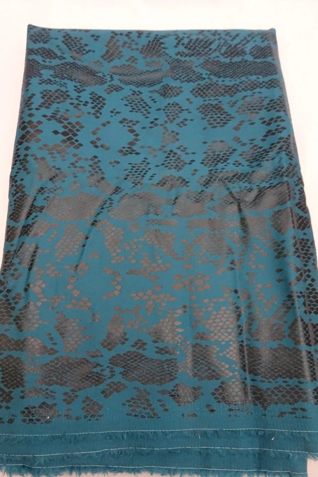 Microfiber Fabric 2 yds x 60" Blue Snake Animal Print 1-Way Stretch NOS - Image 3 of 3