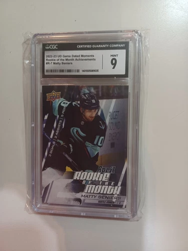 2022-23 Game Dated Moments Matty Beniers Rookie Month /599 CGC 9 Mint Grading