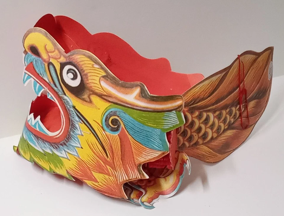 2 Chinese Red Paper Dragon Expands to 5 Feet with 4 Small Plastic Red Lanterns. - Image 4 of 4