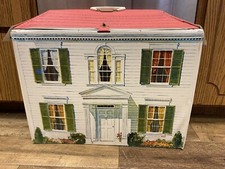 Vtg IDEAL Petite Princess Vinyl BARBIE Doll Folding Carry Toy Doll House 1960s