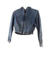 Harper Heritage Women's Cropped Blue  Denim Full Zip Jacket SizeMedium