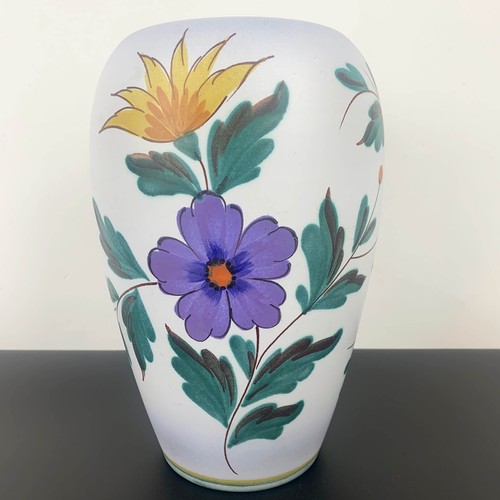 Large Flora Gouda Holland 'Viola' Pottery vase 1493 Hand painted 1960's vase - Picture 8 of 10