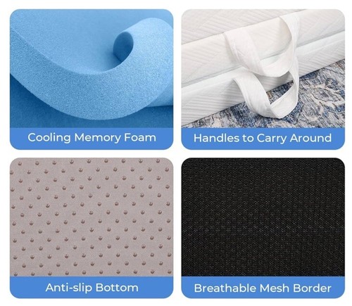 VESGANTTI Traditional 3 Fold Gel MEMORY FOAM Folding MAT Mattress Single NEW - Picture 5 of 5