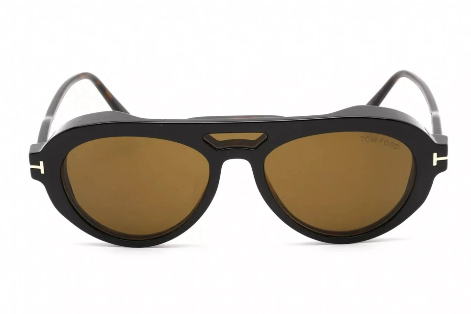 Tom Ford TF5760-B 052 Tortoise Aviator Plastic Eyeglasses 55-17-145 with clip-on - Image 2 of 4