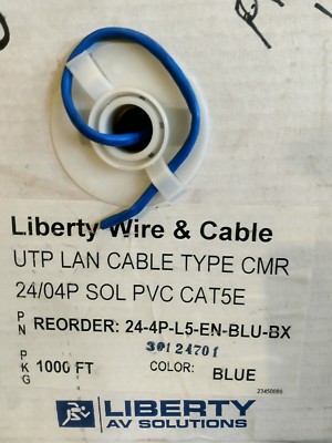 880' Spool LIberty 24-4P-L5-EN-BLU-BX (Blue) UTP Lan Cable Type CMR 24/04P 