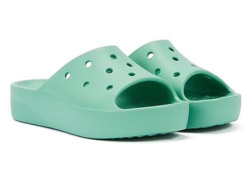 Crocs Sandalen Damen Größe 6 klassische Plateau-Pantoletten jadesteinfarben